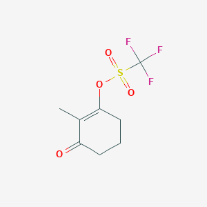 molecular formula C8H9F3O4S B3047964 Methanesulfonic acid, trifluoro-, 2-methyl-3-oxo-1-cyclohexen-1-yl ester CAS No. 150765-78-9