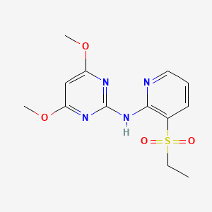 molecular formula C13H16N4O4S B3047977 2-Pyrimidinamine, N-[3-(ethylsulfonyl)-2-pyridinyl]-4,6-dimethoxy- CAS No. 151331-80-5