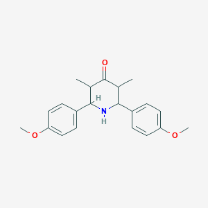 molecular formula C21H25NO3 B3047982 2,6-Bis(4-methoxyphenyl)-3,5-dimethylpiperidin-4-one CAS No. 151454-11-4