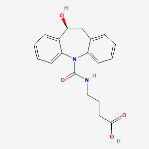 molecular formula C19H20N2O4 B3048007 (S)-4-(10-Hydroxy-10,11-dihydro-5H-dibenzo[b,f]azepine-5-carboxamido)butanoic acid CAS No. 1523530-65-5