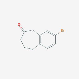 molecular formula C11H11BrO B3048012 3-Bromo-8,9-dihydro-5H-benzo[7]annulen-6(7H)-one CAS No. 152356-67-7