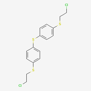 molecular formula C16H16Cl2S3 B3048019 1-(2-氯乙硫基)-4-[4-(2-氯乙硫基)苯基]硫基苯 CAS No. 152419-82-4