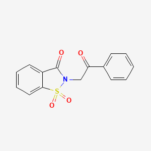 molecular formula C15H11NO4S B3048020 1,2-Benzisothiazol-3(2H)-one, 2-(2-oxo-2-phenylethyl)-, 1,1-dioxide CAS No. 15246-95-4