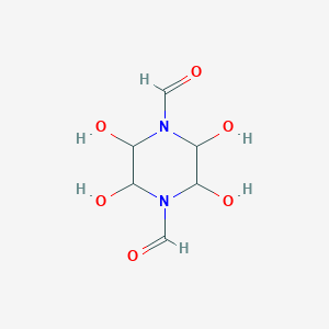 molecular formula C6H10N2O6 B3048037 2,3,5,6-Tetrahydroxypiperazine-1,4-dicarbaldehyde CAS No. 1534-22-1