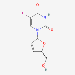 molecular formula C9H9FN2O4 B3048044 5-氟-1-[(2R,5S)-5-(羟甲基)-2,5-二氢呋喃-2-基]嘧啶-2,4-二酮 CAS No. 15379-29-0