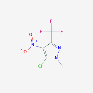 molecular formula C5H3ClF3N3O2 B3048056 5-chloro-1-methyl-4-nitro-3-(trifluoromethyl)-1H-pyrazole CAS No. 154357-43-4