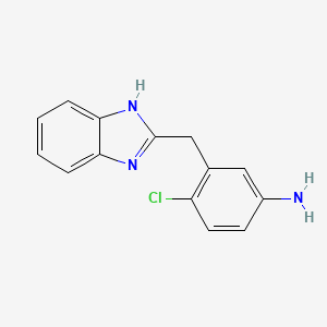molecular formula C14H12ClN3 B3048121 3-(1H-benzimidazol-2-ylmethyl)-4-chloroaniline CAS No. 1573547-17-7