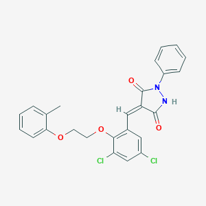 4-{3,5-Dichloro-2-[2-(2-methylphenoxy)ethoxy]benzylidene}-1-phenyl-3,5-pyrazolidinedione