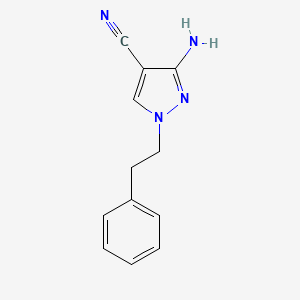 molecular formula C12H12N4 B3048187 1H-Pyrazole-4-carbonitrile, 3-amino-1-(2-phenylethyl)- CAS No. 159979-72-3