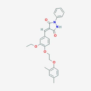 (4E)-4-{4-[2-(2,4-dimethylphenoxy)ethoxy]-3-ethoxybenzylidene}-1-phenylpyrazolidine-3,5-dione