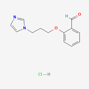 molecular formula C13H15ClN2O2 B3048208 2-(3-(1H-Imidazol-1-yl)propoxy)benzaldehyde hydrochloride CAS No. 1609400-55-6