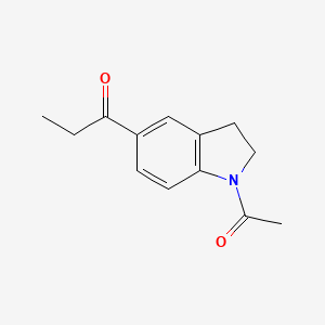 molecular formula C13H15NO2 B3048210 1-(1-Acetylindolin-5-yl)propan-1-one CAS No. 160968-91-2