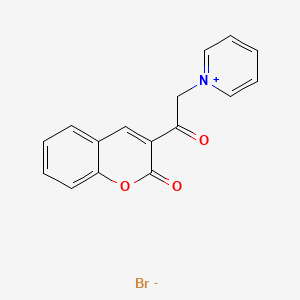 molecular formula C16H12BrNO3 B3048218 Pyridinium, 1-[2-oxo-2-(2-oxo-2H-1-benzopyran-3-yl)ethyl]-, bromide CAS No. 161266-45-1
