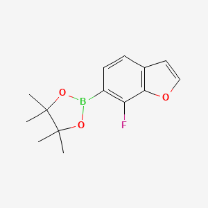 molecular formula C14H16BFO3 B3048264 2-(7-Fluoro-1-benzofuran-6-yl)-4,4,5,5-tetramethyl-1,3,2-dioxaborolane CAS No. 1628703-42-3