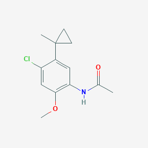 molecular formula C13H16ClNO2 B3048267 N-[4-Chloro-2-methoxy-5-(1-methylcyclopropyl)phenyl]acetamide CAS No. 1629269-90-4
