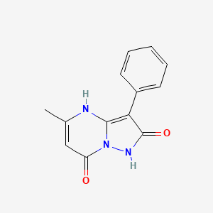 molecular formula C13H11N3O2 B3048271 5-甲基-3-苯基吡唑并[1,5-a]嘧啶-2,7(1H,4H)-二酮 CAS No. 1630763-42-6
