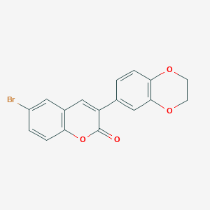 molecular formula C17H11BrO4 B3048276 2H-1-Benzopyran-2-one, 6-bromo-3-(2,3-dihydro-1,4-benzodioxin-6-yl)- CAS No. 163130-55-0