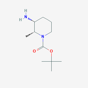 molecular formula C11H22N2O2 B3048303 cis-Tert-butyl 3-amino-2-methylpiperidine-1-carboxylate CAS No. 1638744-05-4