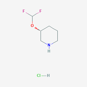 molecular formula C6H12ClF2NO B3048305 (3R)-3-(difluoromethoxy)piperidinehydrochloride CAS No. 1638744-82-7