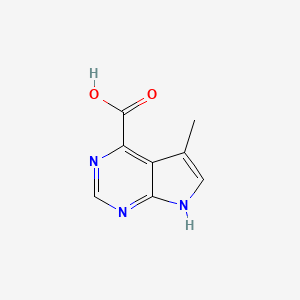 molecular formula C8H7N3O2 B3048314 5-Methyl-7H-pyrrolo[2,3-d]pyrimidine-4-carboxylic acid CAS No. 1638767-45-9