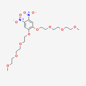 molecular formula C20H32N2O12 B3048352 Benzene, 1,2-bis[2-[2-(2-methoxyethoxy)ethoxy]ethoxy]-4,5-dinitro- CAS No. 165254-21-7