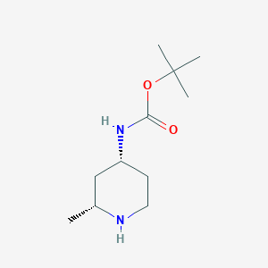 molecular formula C11H22N2O2 B3048363 tert-Butyl ((2R,4R)-2-methylpiperidin-4-yl)carbamate CAS No. 1657033-42-5