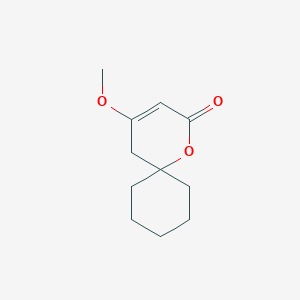 molecular formula C11H16O3 B3048365 4-Methoxy-1-oxaspiro[5.5]undec-3-en-2-one CAS No. 1658-21-5