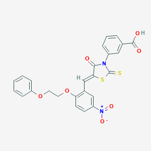 3-{(5Z)-5-[5-nitro-2-(2-phenoxyethoxy)benzylidene]-4-oxo-2-thioxo-1,3-thiazolidin-3-yl}benzoic acid