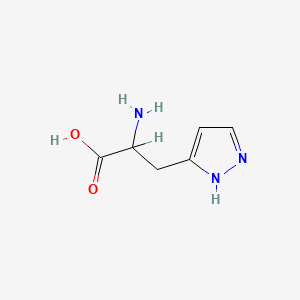 molecular formula C6H9N3O2 B3048397 2-amino-3-(1H-pyrazol-5-yl)propanoic acid CAS No. 16757-63-4