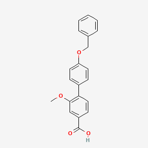 molecular formula C21H18O4 B3048399 4-(4-Benzyloxyphenyl)-3-methoxybenzoic acid CAS No. 167627-34-1