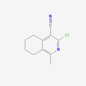 molecular formula C11H11ClN2 B3048459 3-Chloro-1-methyl-5,6,7,8-tetrahydroisoquinoline-4-carbonitrile CAS No. 17012-31-6
