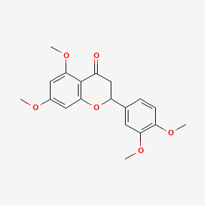 molecular formula C19H20O6 B3048468 2-(3,4-Dimethoxyphenyl)-2,3-dihydro-5,7-dimethoxy-4H-1-benzopyran-4-one CAS No. 17060-20-7