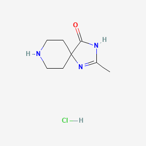 molecular formula C8H14ClN3O B3048479 2-甲基-1,3,8-三氮杂螺[4.5]癸-1-烯-4-酮盐酸盐 CAS No. 1707358-66-4