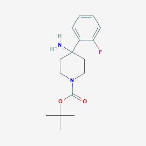 molecular formula C16H23FN2O2 B3048480 叔丁基 4-氨基-4-(2-氟苯基)哌啶-1-甲酸酯 CAS No. 1707369-76-3