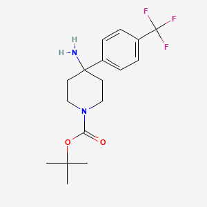 molecular formula C17H23F3N2O2 B3048482 tert-Butyl 4-amino-4-[4-(trifluoromethyl)phenyl]piperidine-1-carboxylate CAS No. 1707575-95-8