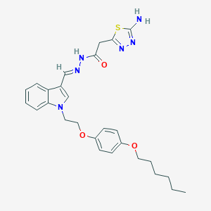 2-(5-amino-1,3,4-thiadiazol-2-yl)-N'-[(1-{2-[4-(hexyloxy)phenoxy]ethyl}-1H-indol-3-yl)methylene]acetohydrazide