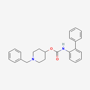 molecular formula C25H26N2O2 B3048510 1-苄基-4-哌啶基 N-(2-联苯基)氨基甲酸酯 CAS No. 171723-80-1