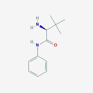 molecular formula C12H18N2O B3048511 Butanamide, 2-amino-3,3-dimethyl-N-phenyl-, (2S)- CAS No. 171764-05-9