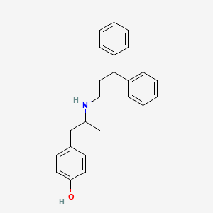 molecular formula C24H27NO B3048513 Phenol, 4-[2-[(3,3-diphenylpropyl)amino]propyl]- CAS No. 17184-45-1