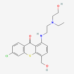 molecular formula C20H23ClN2O3S B3048533 9H-噻吨-9-酮，6-氯-1-((2-(乙基(2-羟乙基)氨基)乙基)氨基)-4-(羟甲基)- CAS No. 17319-11-8