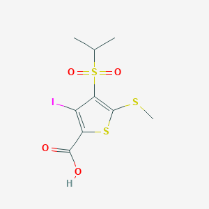 molecular formula C9H11IO4S3 B3048580 3-碘-4-(异丙磺酰基)-5-(甲硫基)噻吩-2-羧酸 CAS No. 175202-14-9