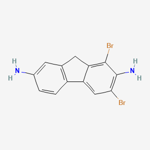 molecular formula C13H10Br2N2 B3048658 1,3-Dibromo-9h-fluorene-2,7-diamine CAS No. 1785-57-5