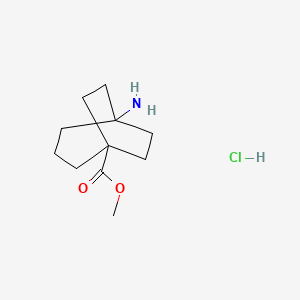 molecular formula C11H20ClNO2 B3048664 Methyl 5-aminobicyclo[3.2.2]nonane-1-carboxylate hydrochloride CAS No. 1788041-48-4