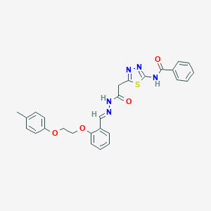 N-{5-[2-(2-{2-[2-(4-methylphenoxy)ethoxy]benzylidene}hydrazino)-2-oxoethyl]-1,3,4-thiadiazol-2-yl}benzamide