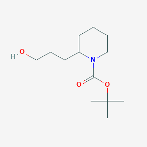 molecular formula C13H25NO3 B3048682 Tert-butyl 2-(3-hydroxypropyl)piperidine-1-carboxylate CAS No. 179746-47-5