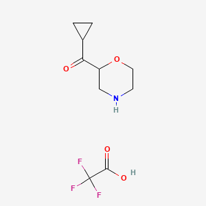 molecular formula C10H14F3NO4 B3048710 2-Cyclopropanecarbonylmorpholine; trifluoroacetic acid CAS No. 1803585-99-0