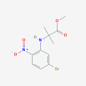 molecular formula C11H13BrN2O4 B3048715 Methyl 2-[(5-bromo-2-nitrophenyl)amino]-2-methylpropanoate CAS No. 1803589-02-7