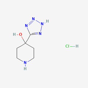 molecular formula C6H12ClN5O B3048716 4-(1H-1,2,3,4-tetrazol-5-yl)piperidin-4-ol hydrochloride CAS No. 1803589-30-1