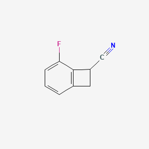 molecular formula C9H6FN B3048718 5-Fluorobicyclo[4.2.0]octa-1(6),2,4-triene-7-carbonitrile CAS No. 1803591-07-2