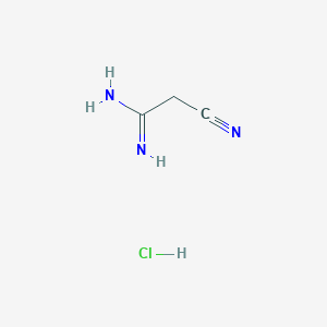 molecular formula C3H6ClN3 B3048721 2-Cyanoethanimidamide hydrochloride CAS No. 1803591-44-7